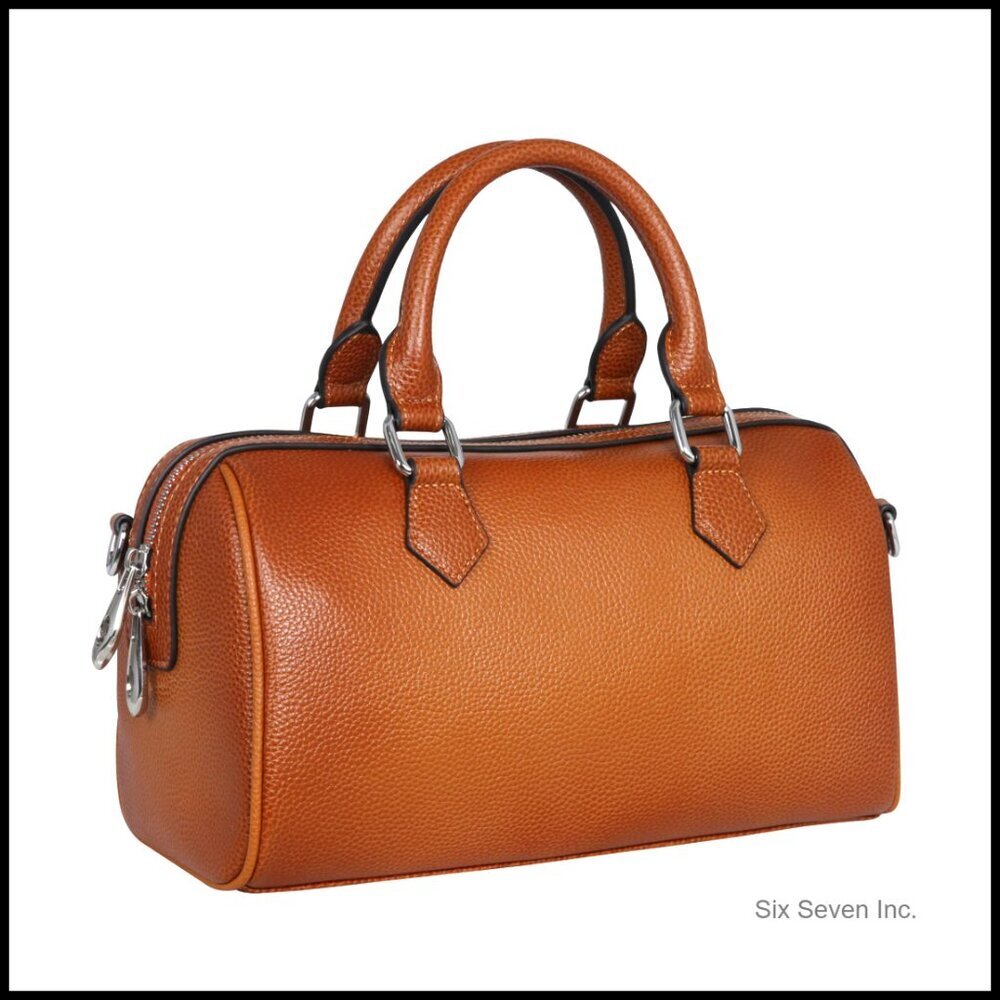 Leather Top Handle Satchel Tote Shoulder Crossbody Bag Designer Chic Classic